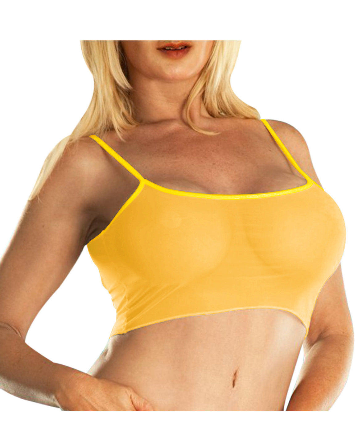 Orange Bikini Top Sheer Tank Tops