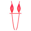 SHERRYLO Sling Bikini Red See Through Extreme Slingshot Bikini Mini Micro Crotchless G String Bikini
