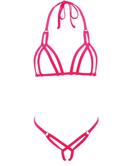 SHERRYLO Fuchsia Extreme String Micro Bikini With "O" Ring