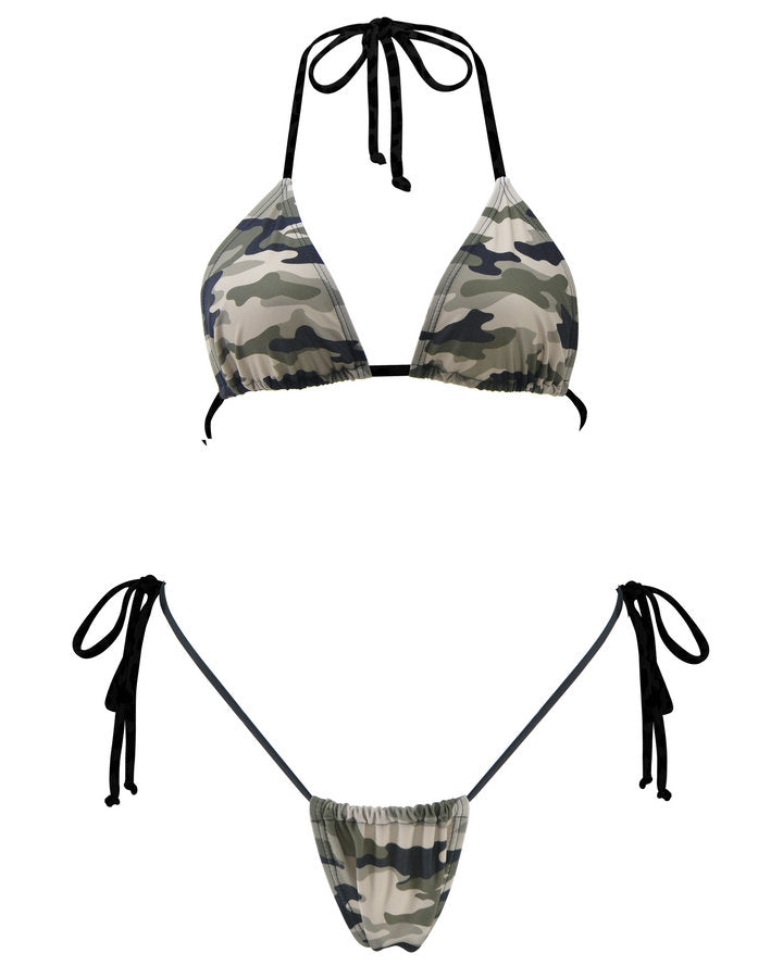 Camouflag Thong Bikini Bathing Suit for Women String Brazilian Bikini
