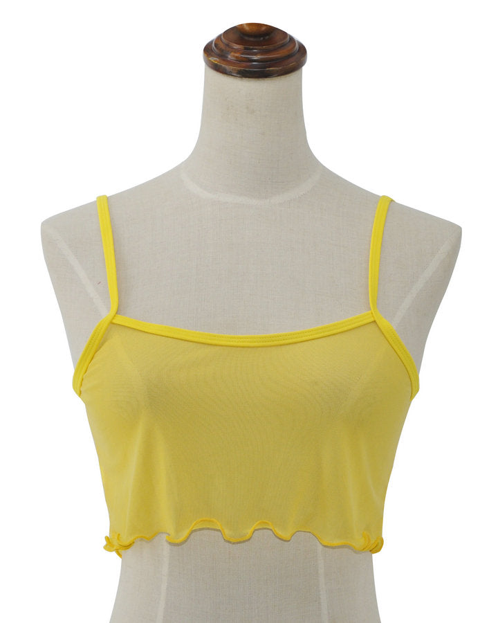 Orange Bikini Top Sheer Tank Tops