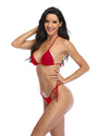 Wine Red Two Piece Thong Bathing Suits for Women