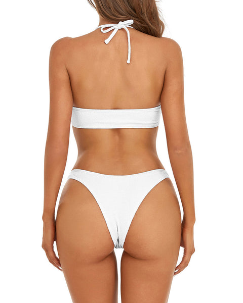 Bikini Sets for Women Bathing Suit Swimsuit Plain 2 Piece High Cut