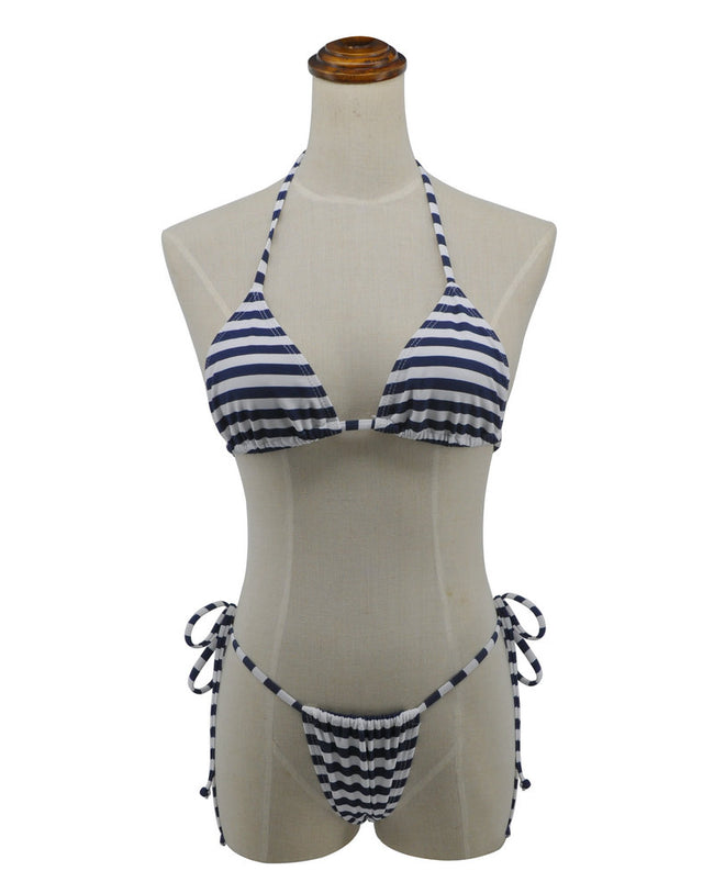Striped Thong Bikini Swimsuit for Women