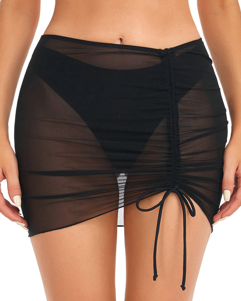 Mesh Skirt Swimsuit Coverup for Women Sheer Swim Skirts Beach Cuverups