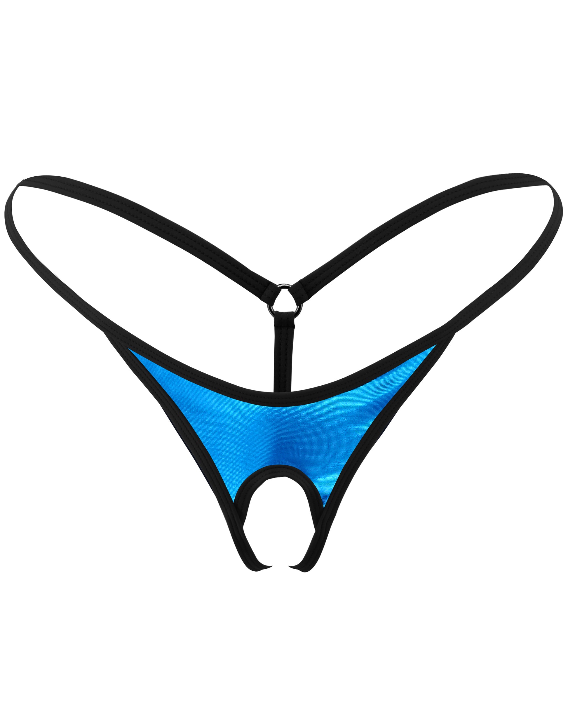 Metallic Blue Men's Sexy Underwear G String Thongs for Men