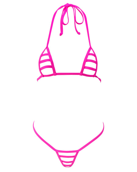 SHERRYLO Fuchsia Extreme String Micro Bikini With "O" Ring