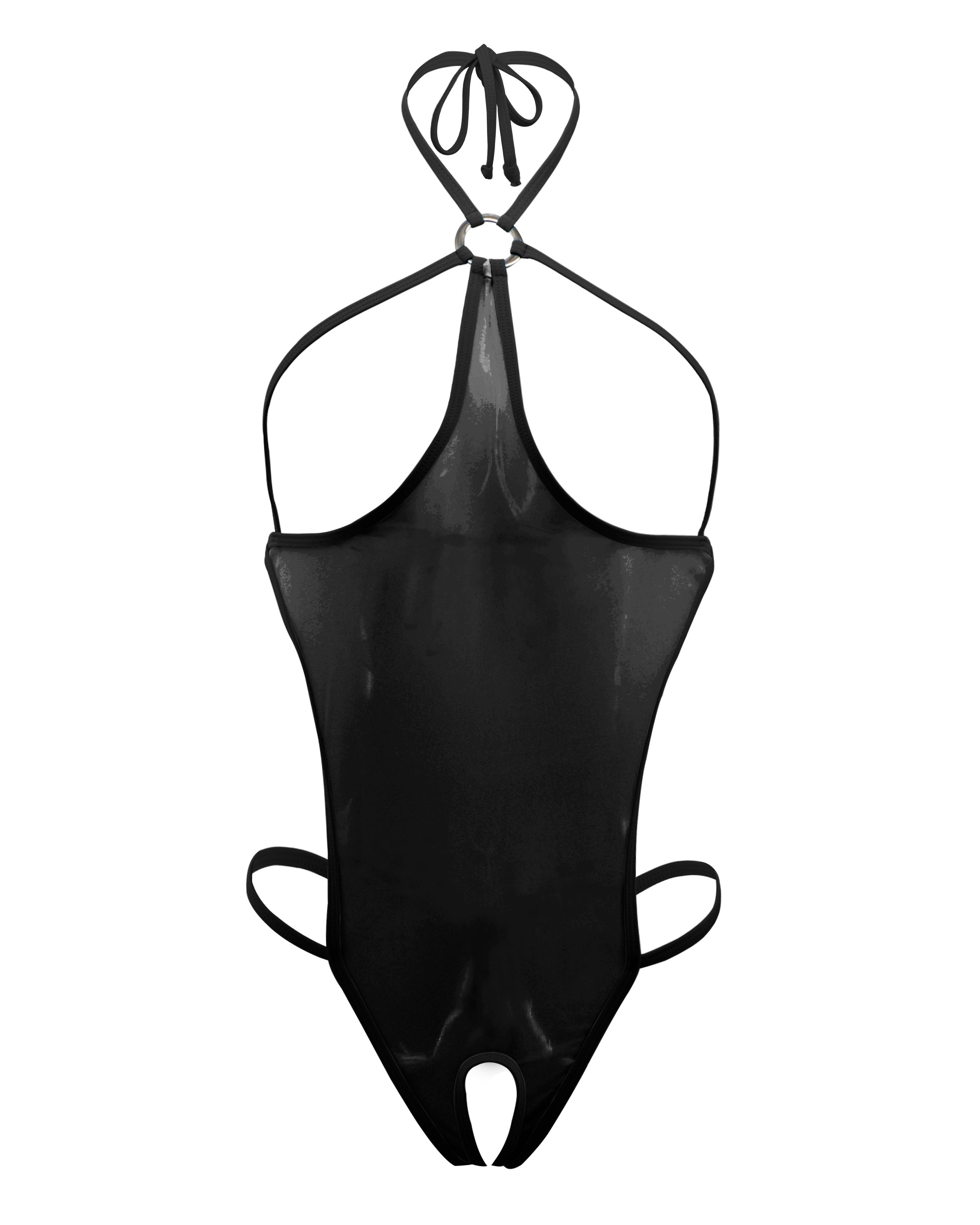 SHERRYLO Sheer Cupless Crotchless One Piece Monokini Bodysuit