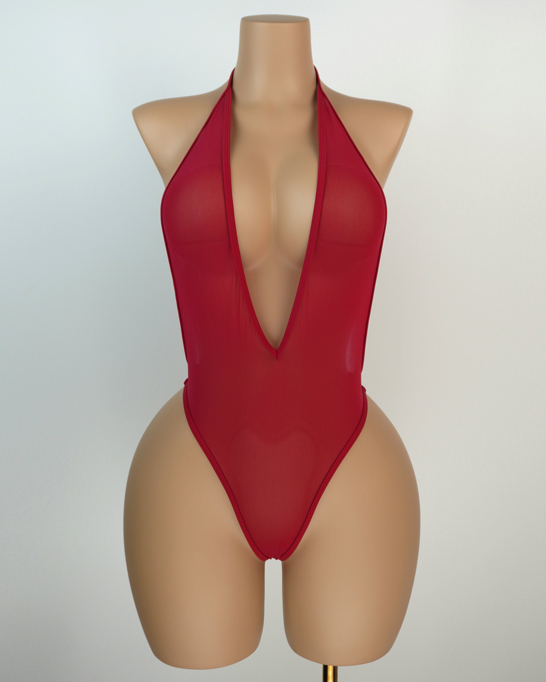 Sheer Bikini Monokini One Piece Thong Swimsuits for Women Bodysuit