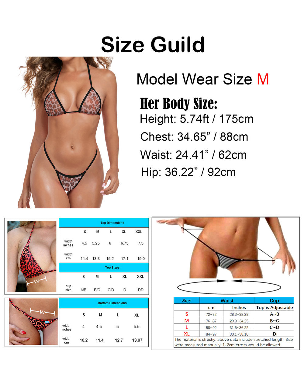 Leopard Sheer Mrico String Bikini See Through Swimsuits Sheer Mini Bikinis