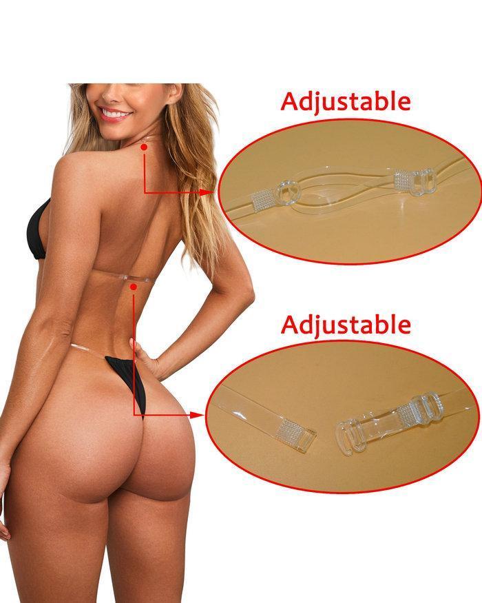 Clear Strap Bikini Extreme Micro Bikini Thong Bikinis Swimsuit