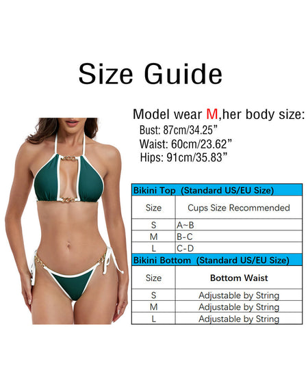 Light Pink 2 Piece Thong Bathing Suits for Women