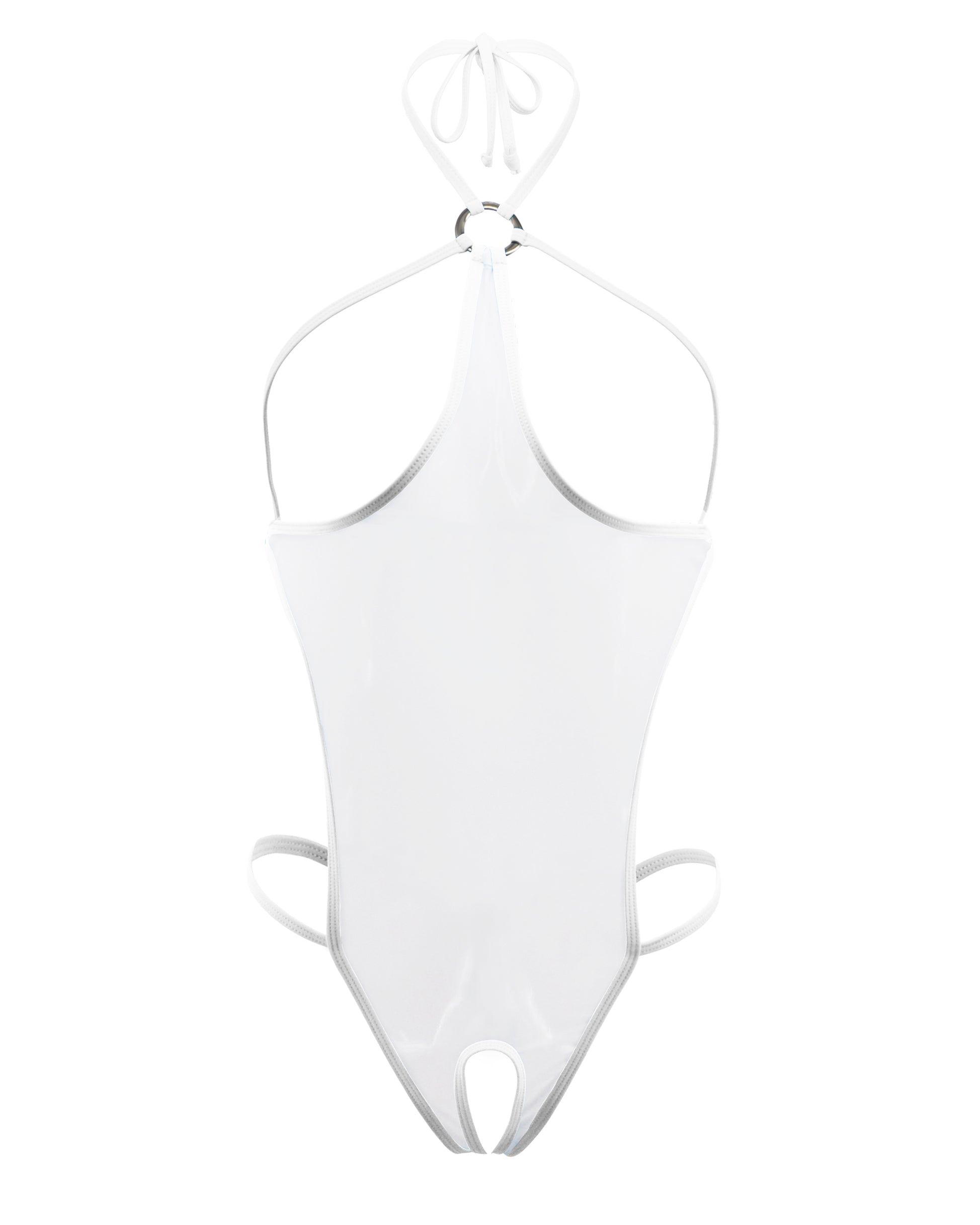 SHERRYLO Sheer Teddy Cupless Crotchless Monokini Bodysuit