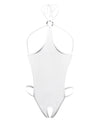 SHERRYLO Sheer Teddy Cupless Crotchless Monokini Bodysuit