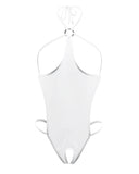 SHERRYLO Sheer Teddy Cupless Crotchless Monokini Bodysuit