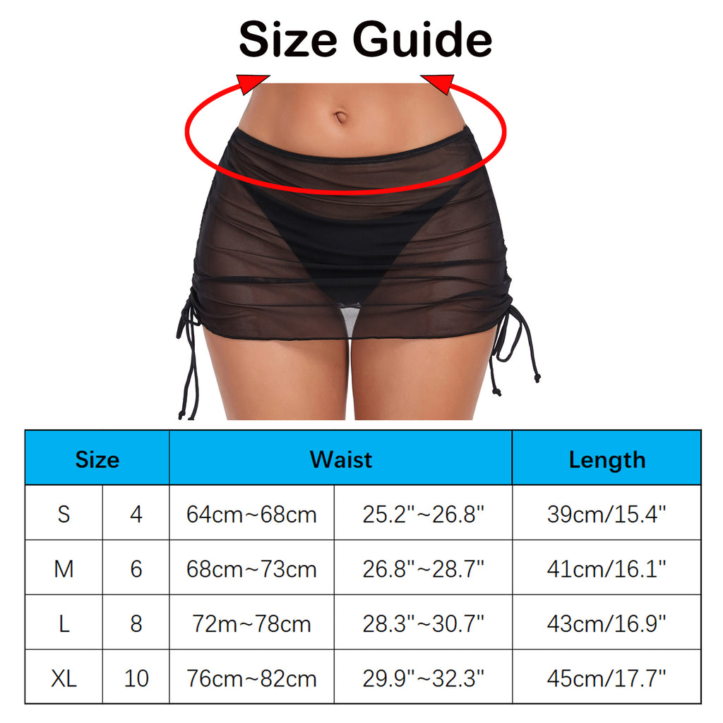 Mesh Skirt Swimsuit Cover up for Women Sheer Swim Skirts Beach Cuverups