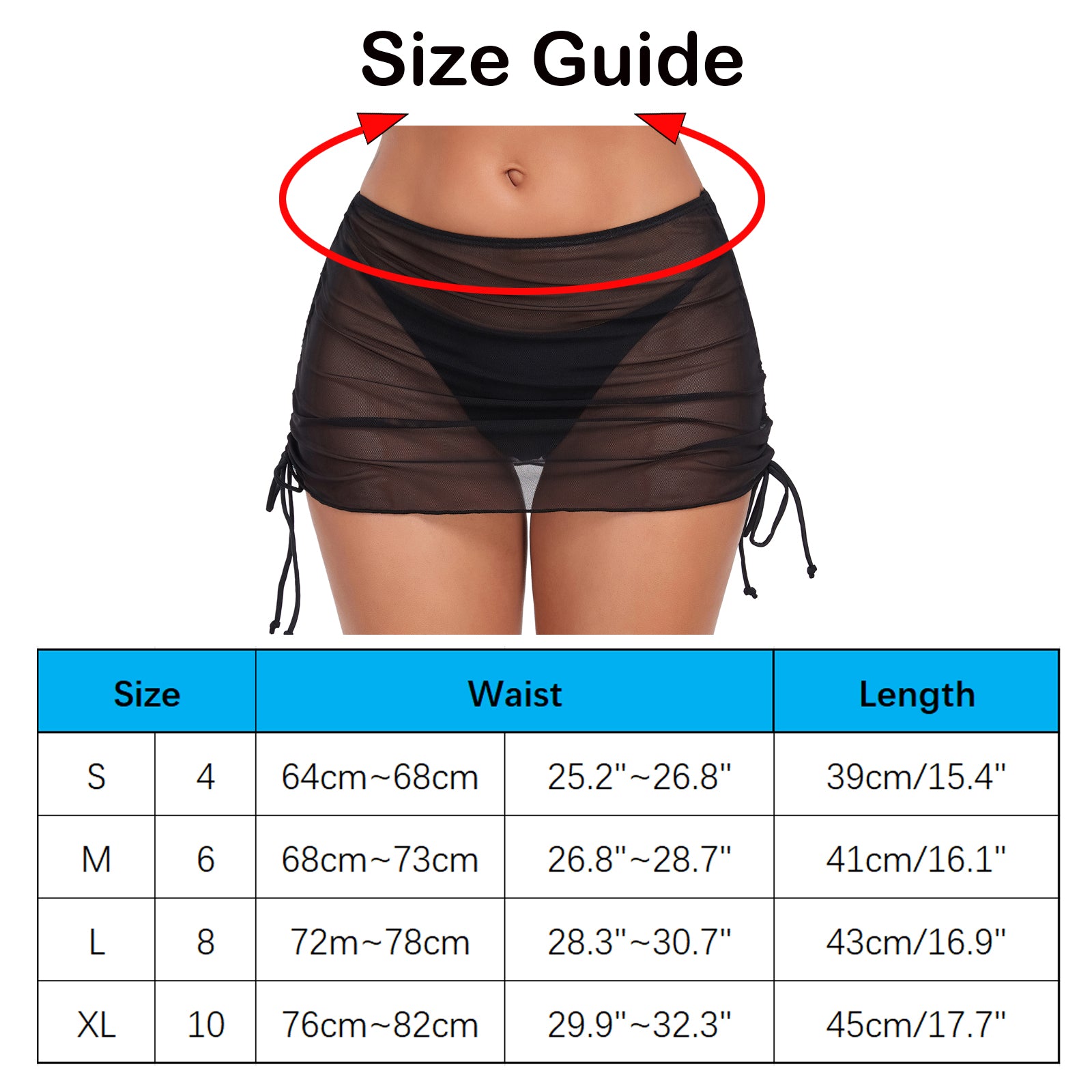 Mesh Skirt Swimsuit Cover up for Women Sheer Swim Skirts Beach Cuverups