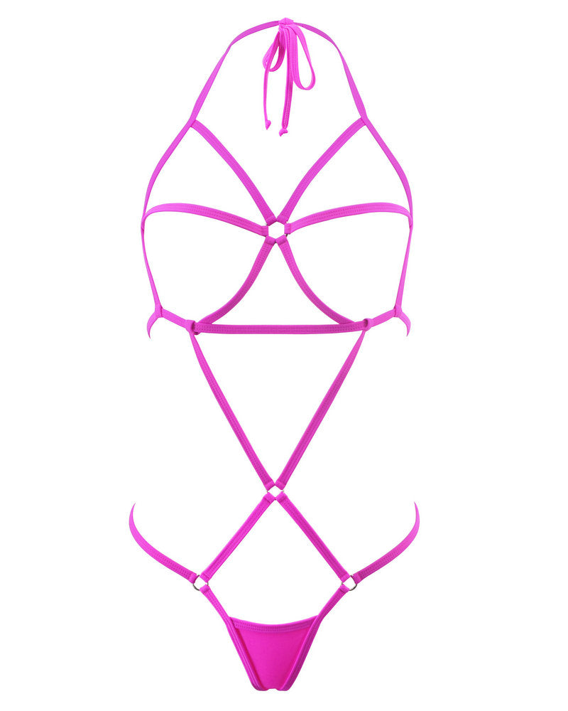 SHERRYLO Fuchsia Slingshot Extreme One Piece Sling Bikini