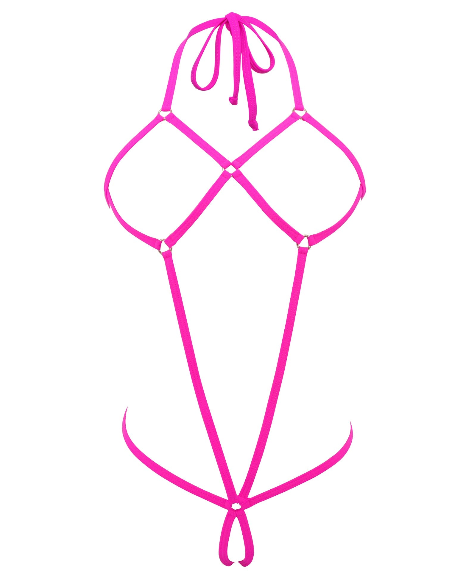 SHERRYLO Fuchsia Slingshot Bikini Extreme One Piece String Bikini