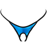 Metallic Blue Men's Sexy Underwear G String Thongs for Men