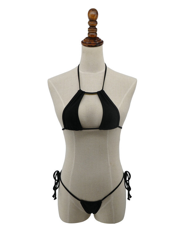 Black Very Sexy Micro Bikini Side Tied G String Thong