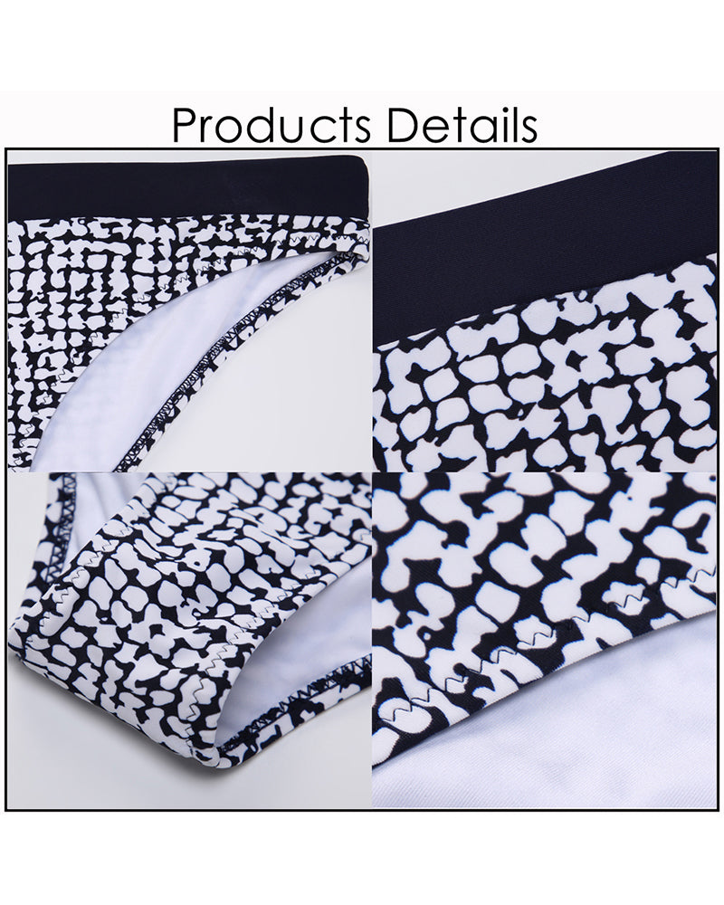 Printing Bandeau Bikini Push Up Swimwear for Women