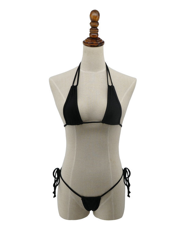 Black Very Sexy Micro Bikini Side Tied G String Thong