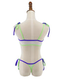 Sheer Mesh G-String Bikini Set High Neck Women's Swimsuit Beachwear