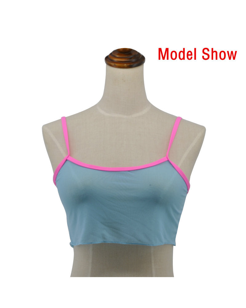 Blue Pink Sheer Tank Tops