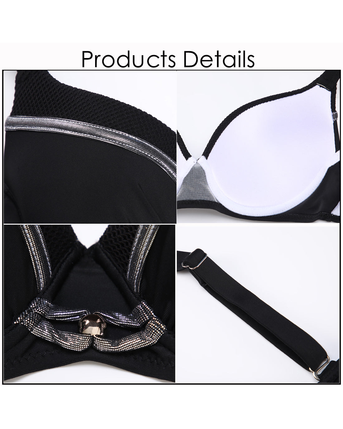 Black Bikini Bathing Suits for Women Two Piece