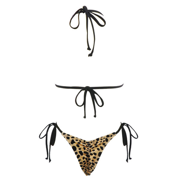 Cheetah Print Thong Bikini Set