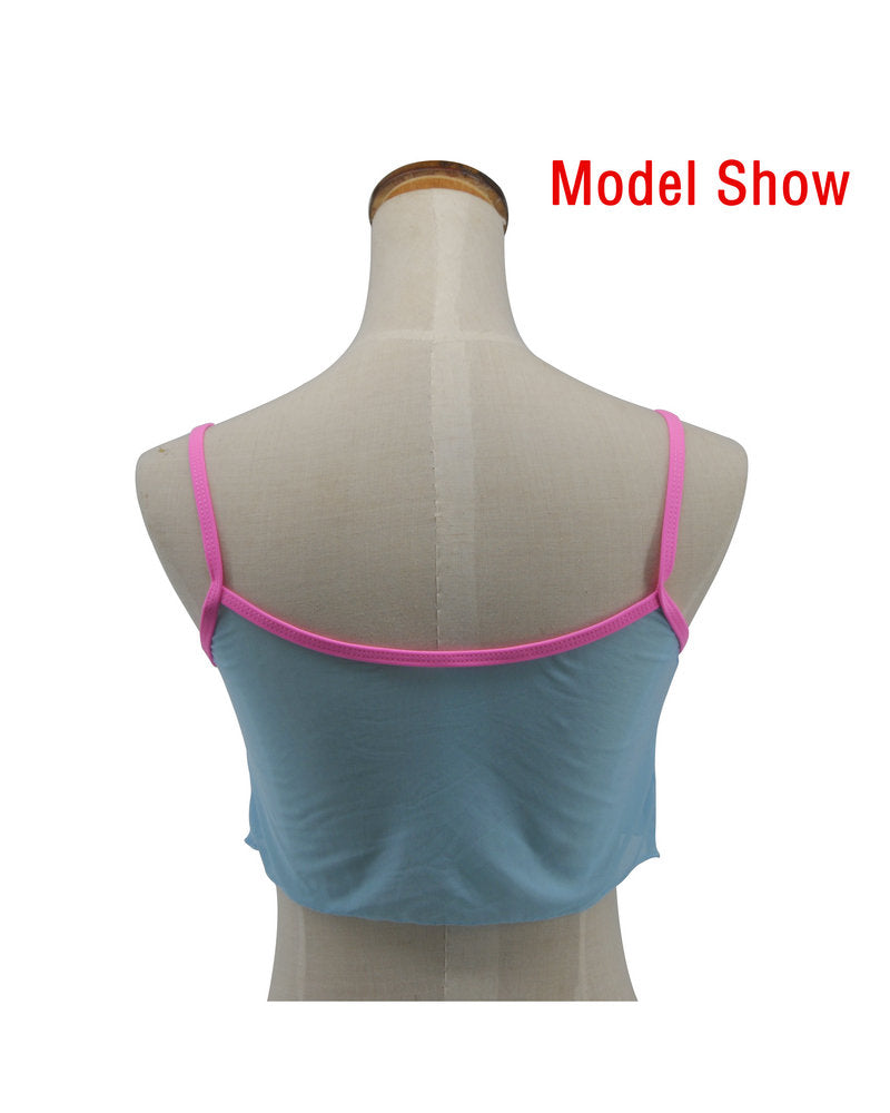 Blue Pink Sheer Tank Tops