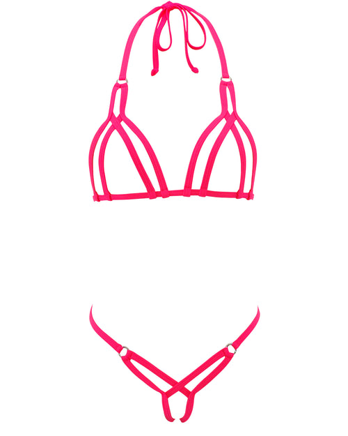SHERRYLO Red Extreme Micro Bikini G String Mini Crotchless Bikinis