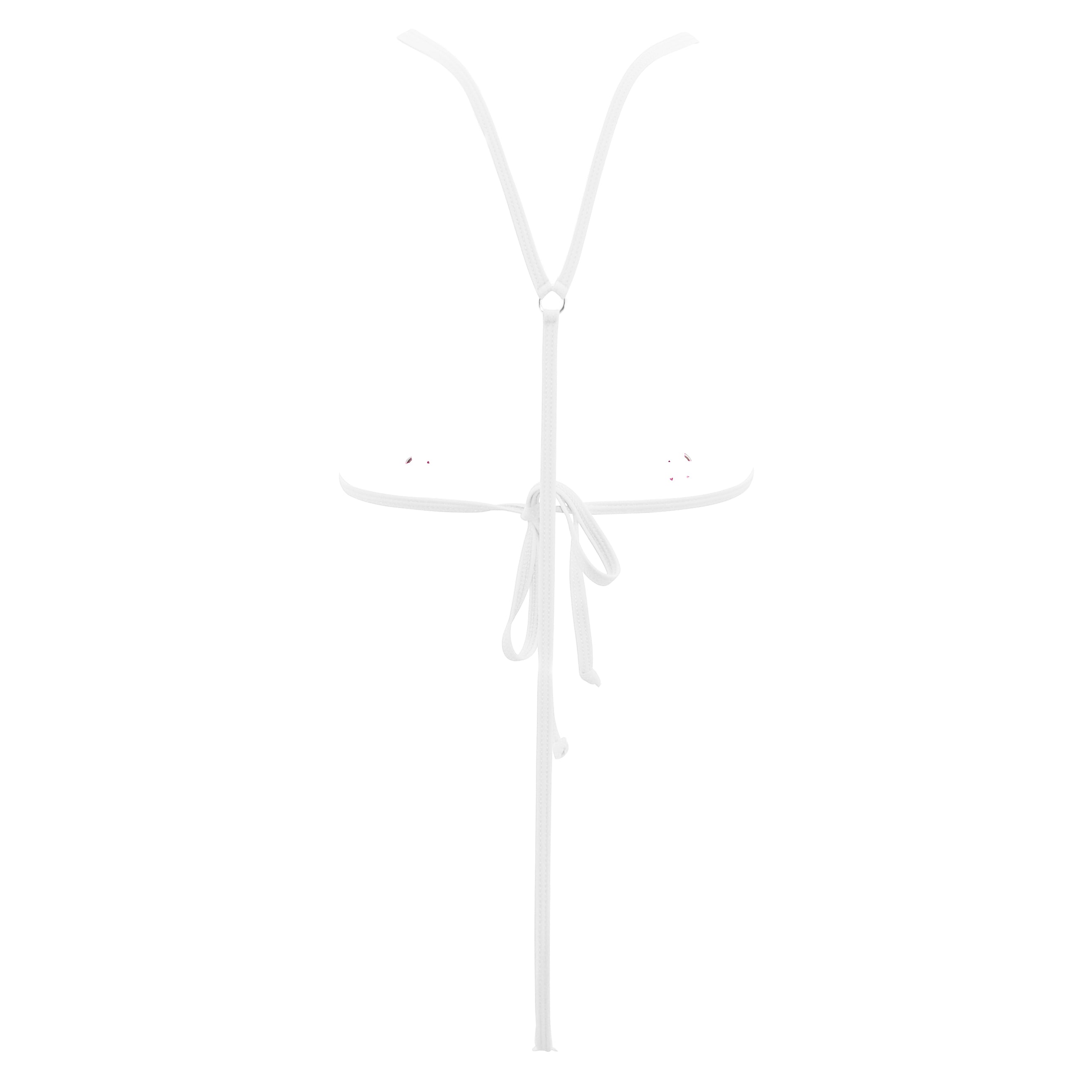 SHERRYLO Slingshot Bikini White Sheer Extreme Sling Bikini Mini Micro G String Bikini