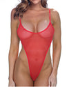 Red G String See Through Monokini Swimsuit
