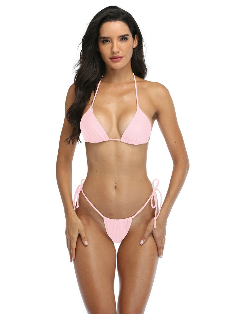 Light Pink 2 Piece Thong Bathing Suits for Women