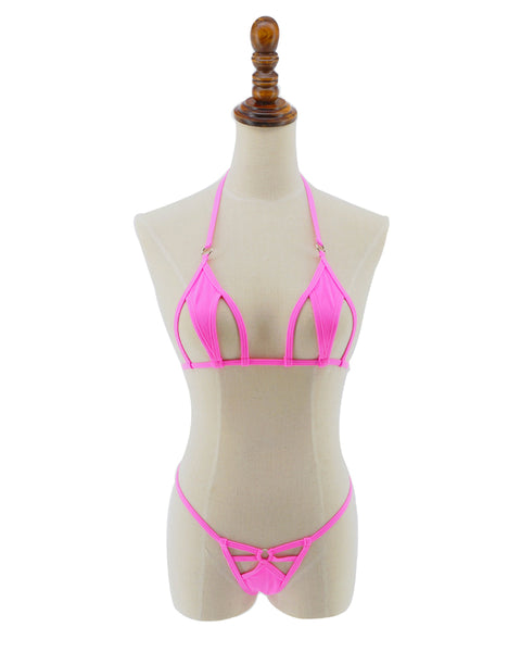 Pink Cut-Out Micro G String Bikini Extreme Swim Costume