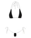 Sexy Black White Micro Bikini Mini Side Tie G-String Thong Microkini