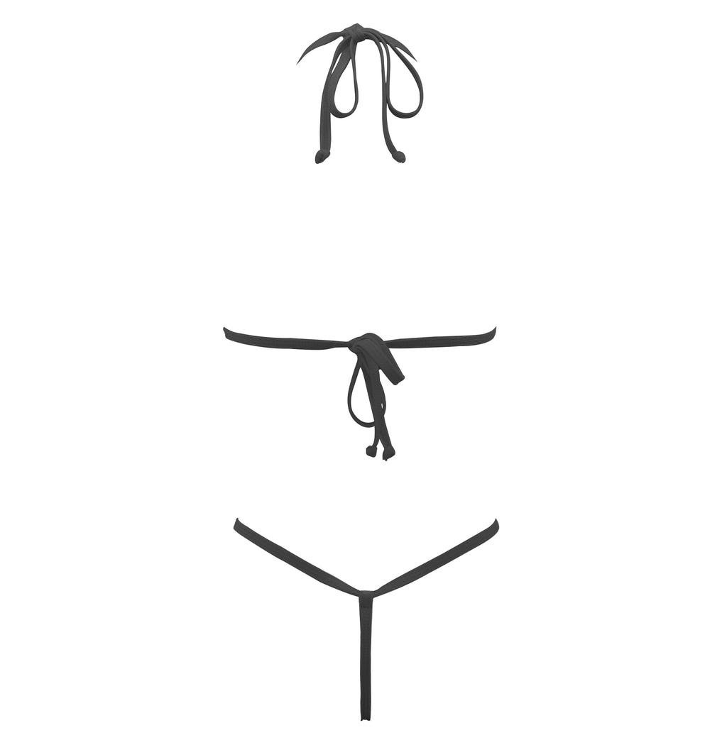 SHERRYLO Black Star Extreme String Bikini Mini Micro Crotchless G String Bikini