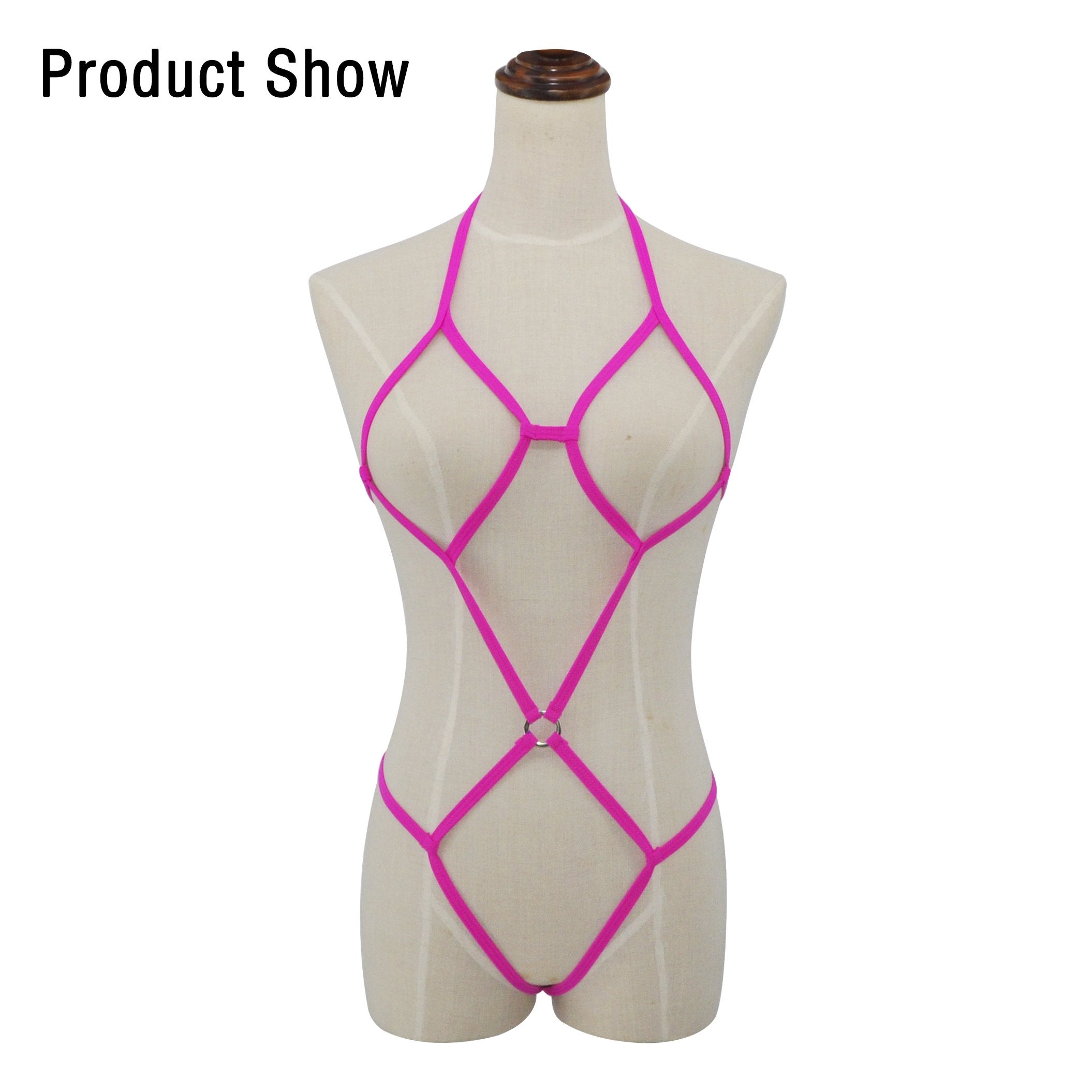 SHERRYLO Fuchsia Extreme Micro Bikini G String Dancer Outfits Exotic
