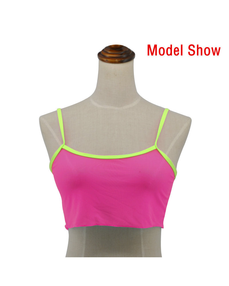 Pink Chartreuse Sheer Tank Top