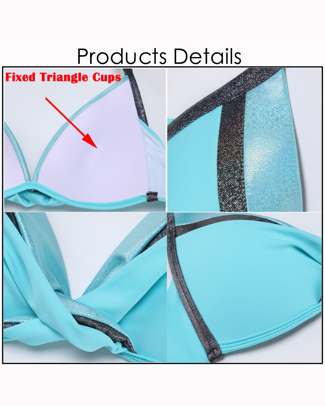 Womens Bikini Bathing Suits Triangle Top Side Tie Bottom