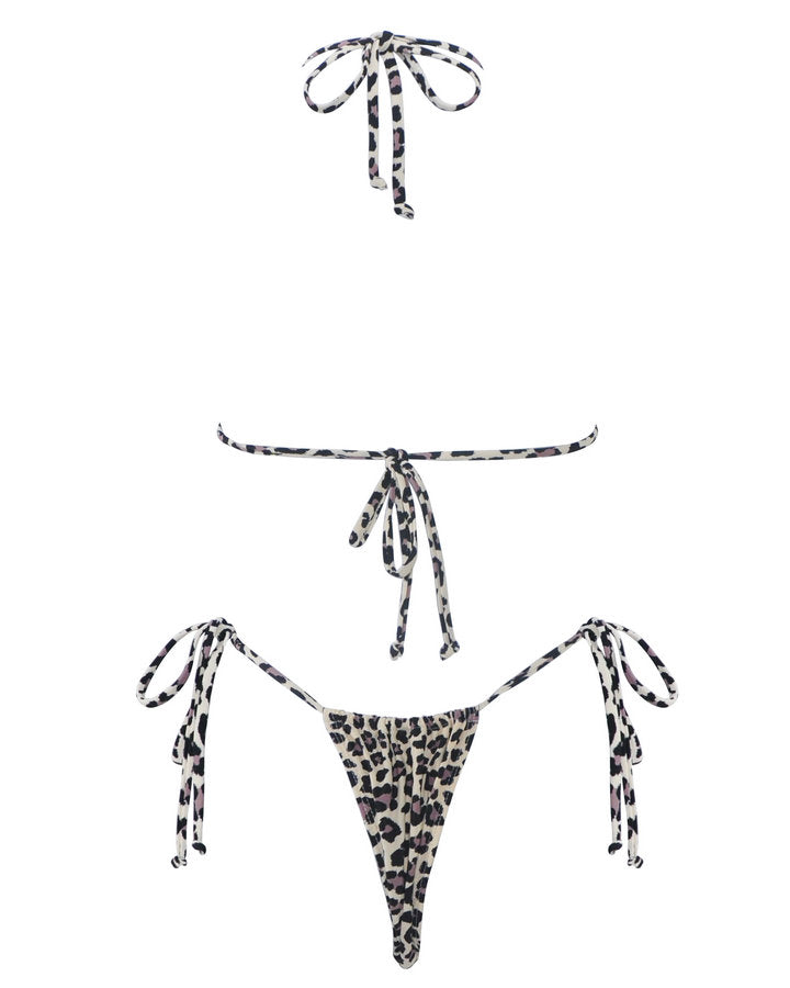 Cheetah Thong Bathing Suit for Women String Brazilian Bikini SHERRYLO