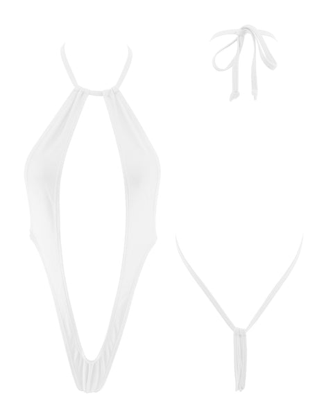 White Sling Bikini Extreme Micro Bikinis Suspender Slingshot