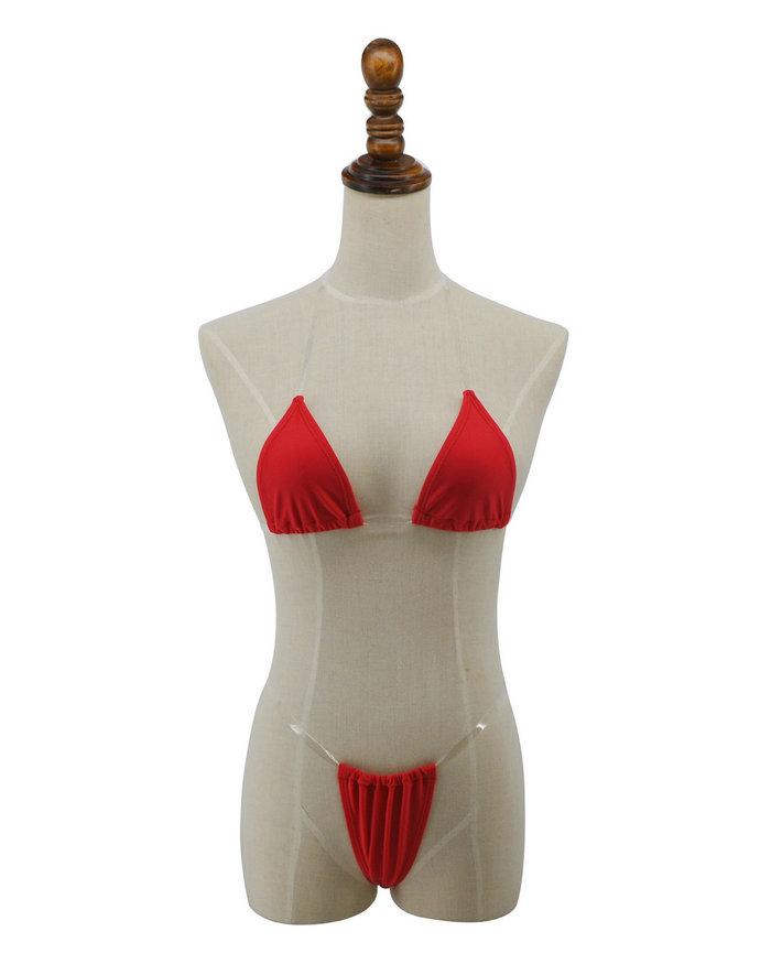 Ink Jet Printing Clear Strap Bikini Transparent Straps Bikini Thong Swimsuit for Women No Tan line
