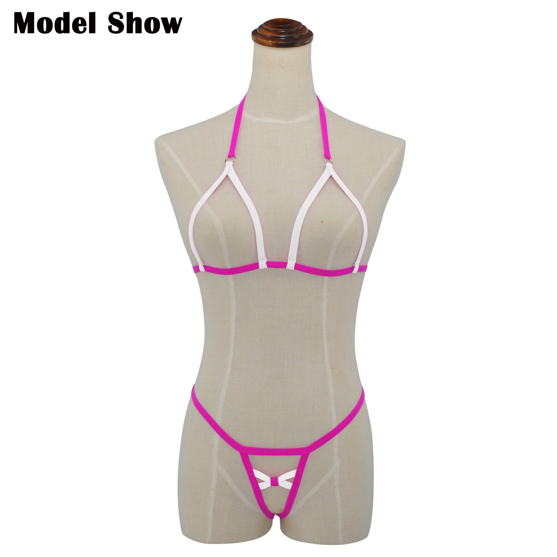 SHERRYLO Turquoise White Extreme String Bikini Mini Micro G String Bikinis