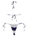 Navy Sailor Stripe Two Piece Thong Bikini for Women