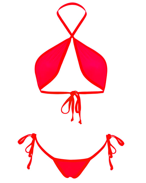 Red Sheer Mesh Bikini G String Bottom
