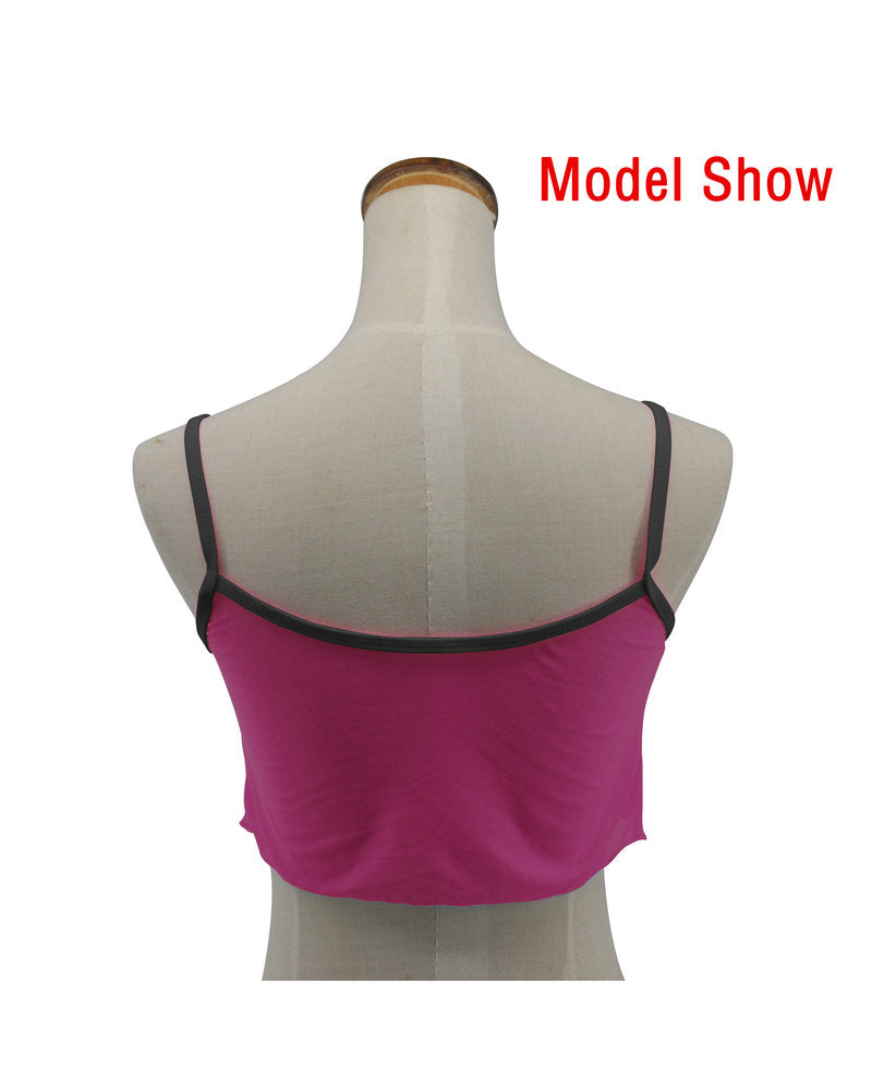 Fuchsia Black See Thru Mesh Tank Top