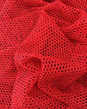 Red Fishnet Bikini Crop Top G String Bottom